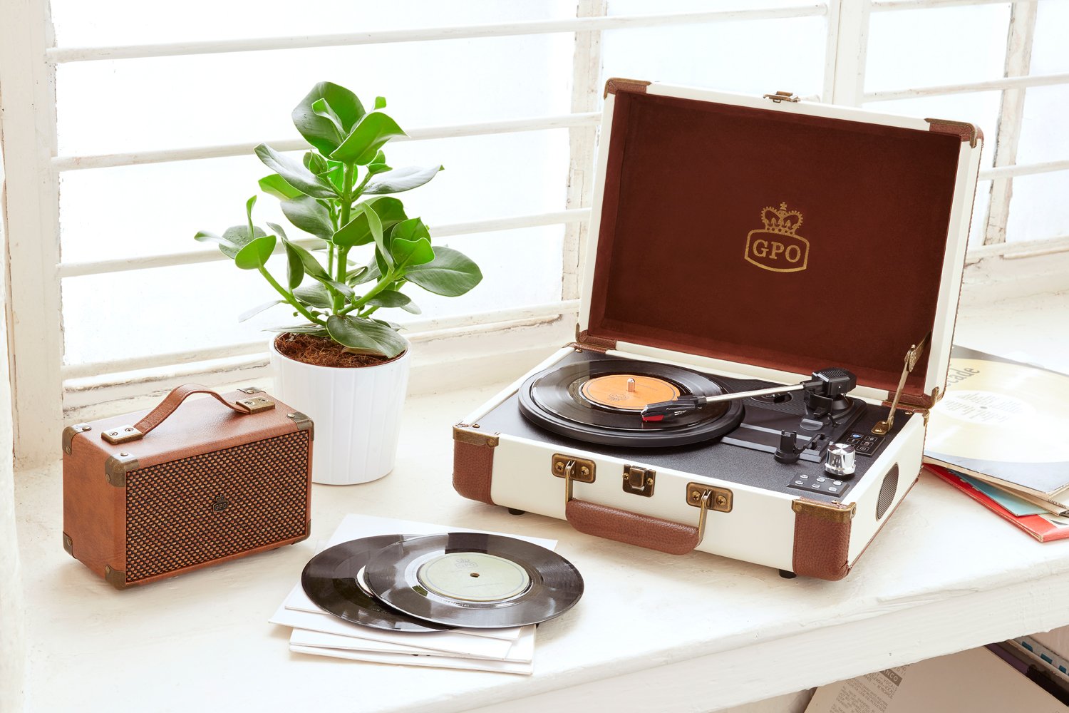 Vinyl needs the music fan to be active. You have to stand up and turn the record over, to put the needle in place. Vinyl record player needs the music fan to be active. You have to stand up and turn the record over, to put the needle in place.